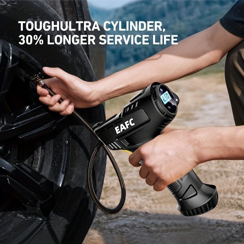 120W Wireless Rechargeable Air Compressor: Portable & Automatic Tire Inflator For Your Car!