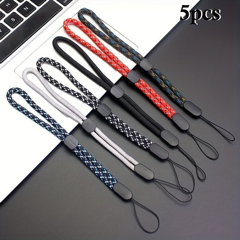 5-Piece Anti-Lost Mobile Phone Lanyard Set – Adjustable Wrist Rope. Flashlight. U Disk. Mobile Power & Earphone Cover