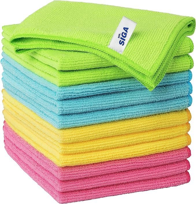 MR.SIGA Microfiber Cleaning Cloth.Pack of 12.Size:12.6″ x 12.6″