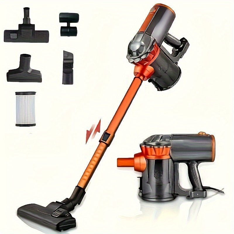 1pc. US 110V Corded Vacuum Cleaner 18KPA 600W High Power Telescopic Tube Vacuum Cleaner. Portable Household Low Noise Handheld. For Pet Hair. Hard Floor And Carpet. 4-in-1 Lightweight Suction Trap Integrated Handheld Rod Type Vacuum Cleaner