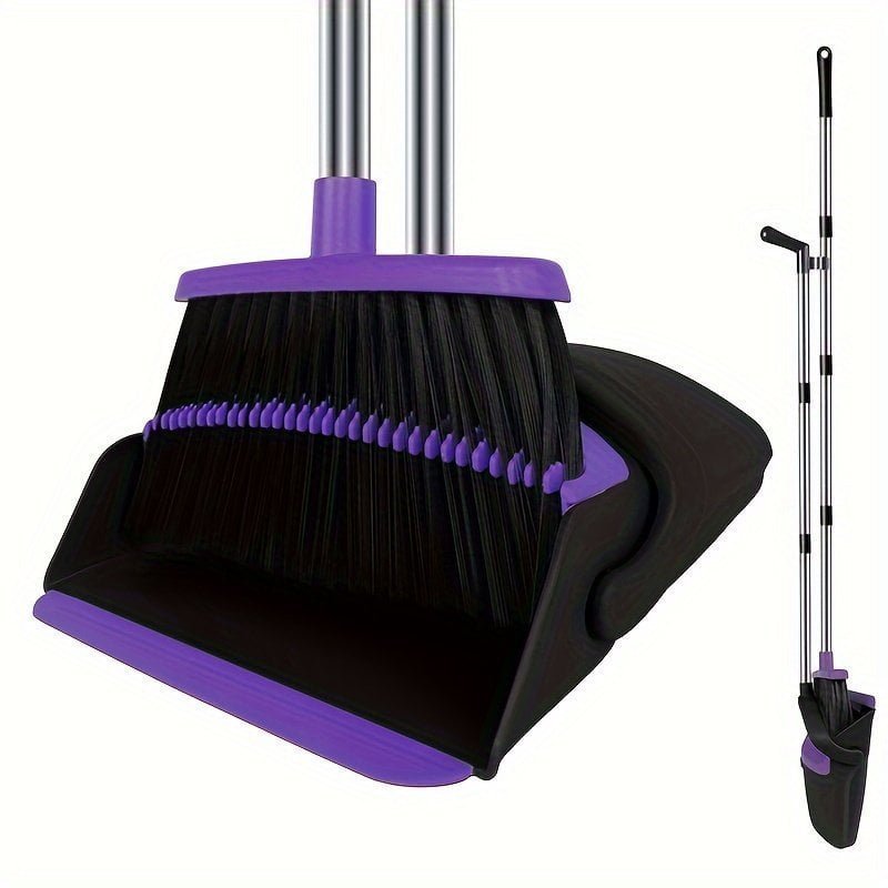 1set. Broom And Dustpan Set. Upright Purple Dustpan Broom. 51